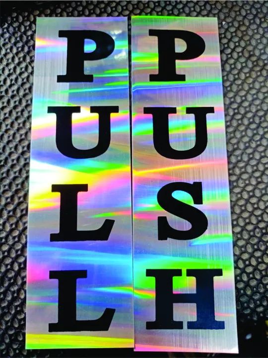 Solver Sticker Push pull push sticker for doors of offices resturants etc 2pcs | Daraz.pk