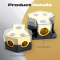 Distribution Block Car Audio, 2 Way 0/2/4 Gauge in 4/8/10 Gauge Out Amp Power Distribution Block Car Audio Splitter for Vehicles. 