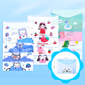 A4 file folder with button closure plastic file folder cute cartoon messenger bag assorted designs for Office School. 