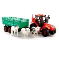 Large Kids Farm Tractor with Trailer Tractor Toy Farm Play Set. 