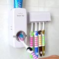 Wall Mounted Automatic Toothpaste Dispenser Dustproof Toothbrush Holder Wall Mount Stand Bathroom Accessories Set Toothpaste Squeezers. 
