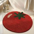 VIKAMA Creative Tomato Plush Carpet Absorbency Non-Slip Bathroom Floor Mat Bedroom Bed Side Carpet Home Decoration.