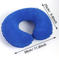 1pc Inflatable C-shaped Pillow Travel Neck Pillow Portable Round Pillow Cushion. 