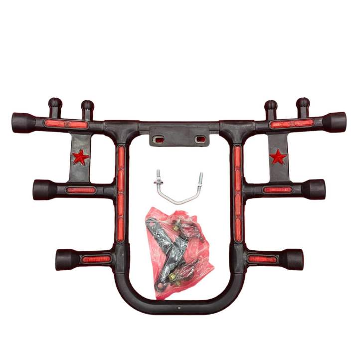 Universal Motorcycle Reflective Crash Protector Bar NEW DESIGN (Safe Guard) Crash Guard, Leg Guard, for bike For All Yamaha, Honda & Suzuki Bikes With Bolt Fitting