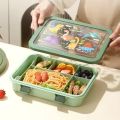 1500ML Cartoon Lunch Box Portable Rectangular Kids Students Office Benton Box Leakproof Food Container Microwave Oven Tableware. 