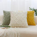 Twist KnittingPlush Pillow Case Vintage Knitted Cushion Cover Simple Cushion Plush Pillowcase Headboard Back. 