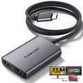 Lemorele HD20 4K USB C Hub for Macbook MST Docking Station Triple Display USB-C/A to 2x HDMI Aluminum Body Braided Cable. 