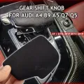 Black Perforated Leather Selector Lever Handle Gear Shift Knob Handball Cover for Audi A4 B9 A5 Q7 4M1 713 139F Q5 2016-2019.