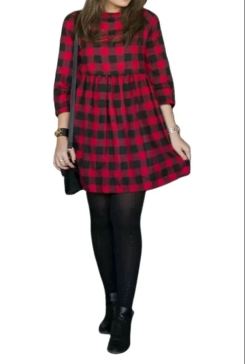 Ladies Casual Tops/Women's Fashionable Checkered Tops