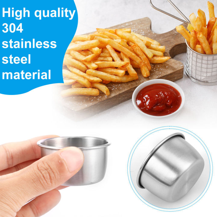 12Pcs%20Sauce%20Dipping%20Bowl%20304%20Stainless%20Steel%20Dipping%20Cups%20Individual%20Round%20Sauce%20Dishes%2045/55ml%20Mini%20Reusable%20Seasoning%20Cups%20-%20Image%202