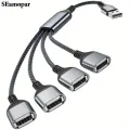 4 in 1 USB Splitter Cable, USB Power Splitter 1 Male to 4 Female, USB Hub 2.0 Adapter, 1 to 4 USB Extender for PC Printer U Disk. 