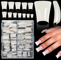 240pcs Duck Nail Tips Clear Nail Tips Curved 12 Sizes Duck Feet Style Half Cover False Nails Wide French Nails Extension. 