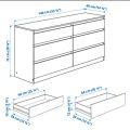 BM-MART White Wooden 6 Drawer Chest. 