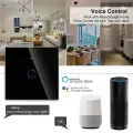 Tuya Smart Switches EU Neutral Wire/No Neutral Wire Required 1/2/3/4 Gang Light WiFi Touch Switch Work with Alexa  Home. 