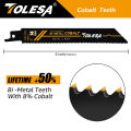 TOLESA 5PCS 6in Heavy Metal Cutting Reciprocating Saw Blades 14TPI Cast-Iron Bi-Metal Sabre Saw Blades for Metal Pipe, Rebar. 