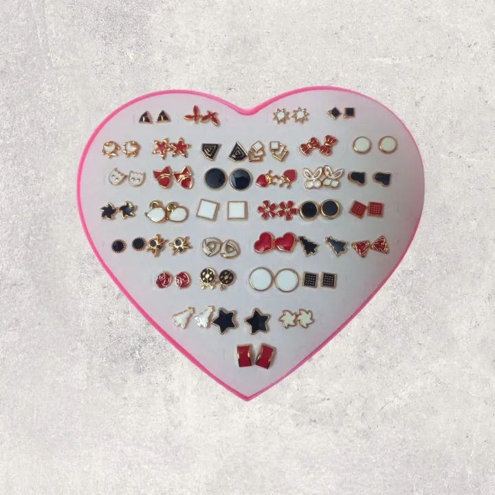 72/Pieces%20which%20is%2036/Pairs%20of%20Studs,%20Random%20Earrings,%20Cartoon%20heart%20shape%20packing%20Hypoallergenic%20Plastic%20and%20metal%20Stud%20Earrings%20Set%20for%20Women%20Girls%20-%20Image%208
