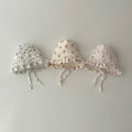 Korean Print Baby Sun Hat Cute Flower Cherry Infant Girls Princess Cap Spring Autumn Cotton Newborn Ear Protection Caps Bonnet.