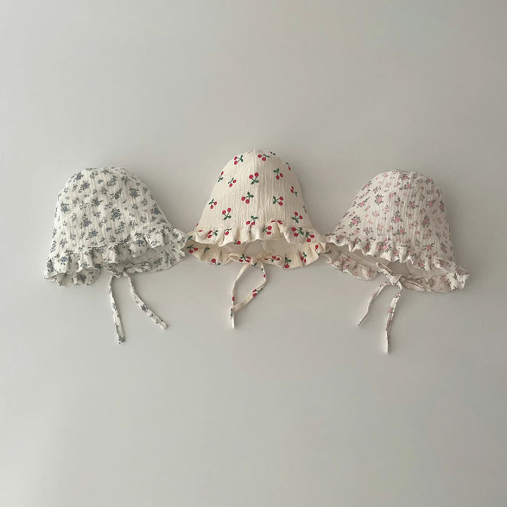 Korean%20Print%20Baby%20Sun%20Hat%20Cute%20Flower%20Cherry%20Infant%20Girls%20Princess%20Cap%20Spring%20Autumn%20Cotton%20Newborn%20Ear%20Protection%20Caps%20Bonnet%20-%20Image%202