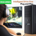 Rocoren External USB Sound Card To 3.5mm Mic Headphone Jack Stereo Headset Audio Microphone Adapter Speaker Interface For Laptop. 