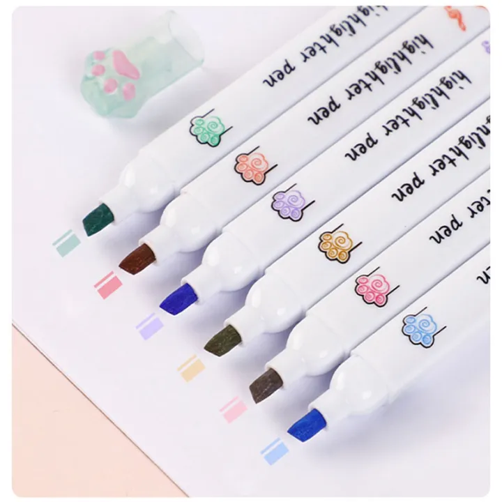 6%20Pieces%20Set%20Kawaii%20Cat%20Paw%20Highlighter%206%20Colors%20Slanted%20Tip%20Markers%20Liquid%20Ink%20for%20Student%20School%20Stationery%20Office%20Supplies%20-%20Image%205