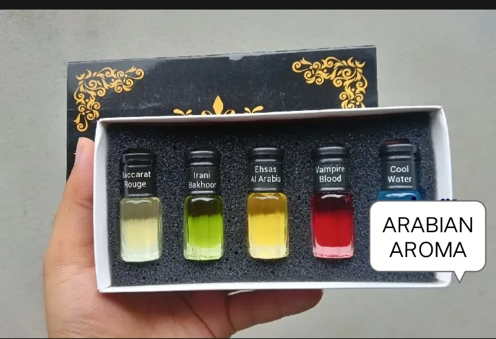Perfume%20Type%20Attar%20Combo%20Pack%20(5%20piece%20-%20Vampire%20Blood,%20Ehsas%20Al%20Arabia,%20Baccarat%20Rouge,%20Cool%20Water,%20Irani%20Bakhoor)%20-%20Image%203