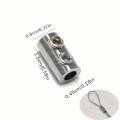 10pcs Adjustable Stainless Steel Wire Rope Lock Clamps - Self-Locking Fasteners for Home Renovation - Double Hole Telescopic. 