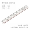 Multi-scale scale acrylic ruler engineer architect technical architecture drawing tool drawing ruler. 