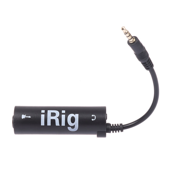 Guitar Interface Converter For Phone - IRig Style Adapter, Works With AmpliTube & Tuner Apps, Plug & Play (Black, 7cm)