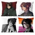 A-Attack On Titan H-Hange Zoe Anime Girl Pillow Case Anti-dustmite Pillowcase Invisible Zipper Silky Short Plush Sofa Cushion.