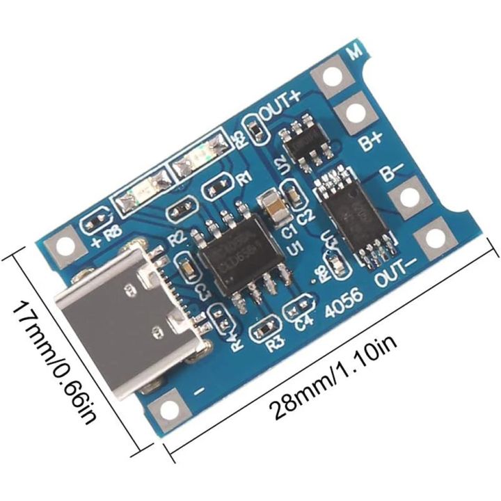 10pcs%205V%201A%2018650%20TP4056%20Lithium%20Charging%20Lithium%20Battery%20Charging%20Board%20Type%20C%20Charge%20Module%20With%20Protection%20board%20-%20Image%203