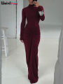 Weird Puss Hipster Ruched Dress Women O-Neck Full Sleeve Skinny Stretch Robe Autumn Trend Simple Classic Pleats Long Bodycon.
