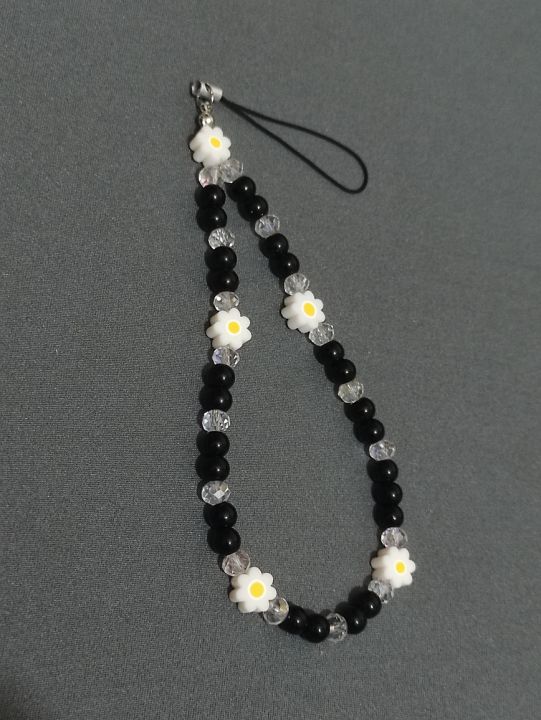 Beaded Mobile Phone Charm – Custom Name Wrist Strap for Girls | Trendy Pearl & Bead Mobile Accessory for Girls