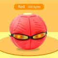 Flat Ball Flying Ball Toy Throw Disc Ball UFO Flat Magical Flying Saucer Ball Magic Change Shape Toys Outdoor Step Ball Deformation Foot Ball with 3 Color LED Light for Kids. 