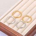 Lokaer Waterproof 316L Stainless Steel Geometric Huggie Hoop Earrings 18K Gold Plated Charm Fashion Jewelry For Women E24114.