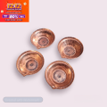 Copper Diyo Batti/Paalcha - Pure - Handmade, Hammered - Smallest - 2.1 inch 5.5 cm diameter - 0.7 inch 2 cm height - 4 pcs set - Cute. 