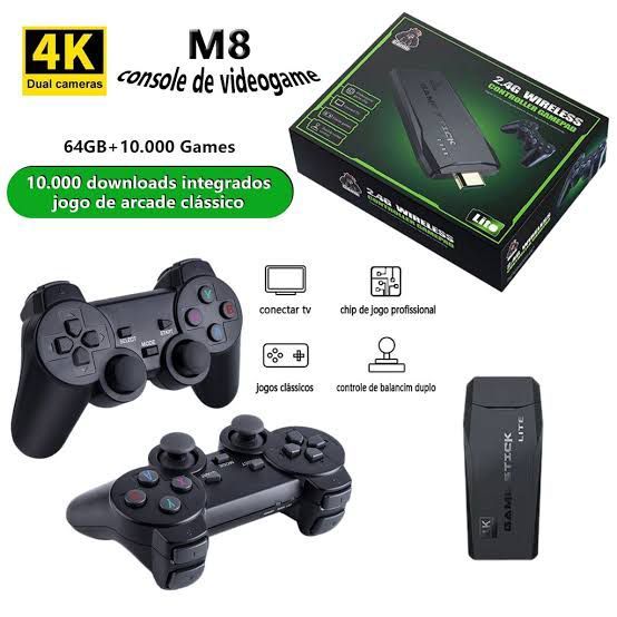 M8 Wireless Game Console 10,000+ Games With Wireless Controllers Game Stick For Kids and Teen