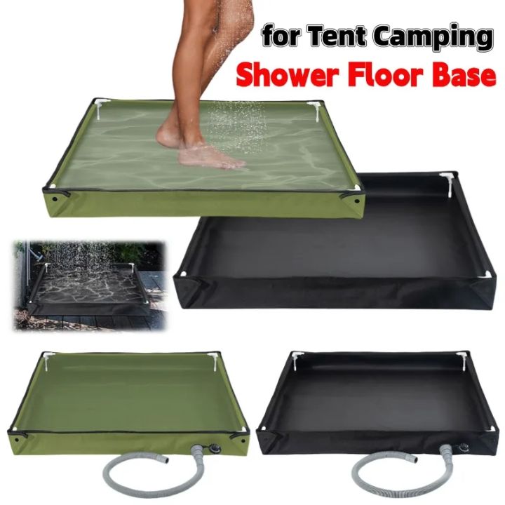 Portable Camping Shower Tent Floor Base Outdoor Tent Shower Tray Foldable Shower Basin Pan Pets Bath Basin Base For Beach Travel