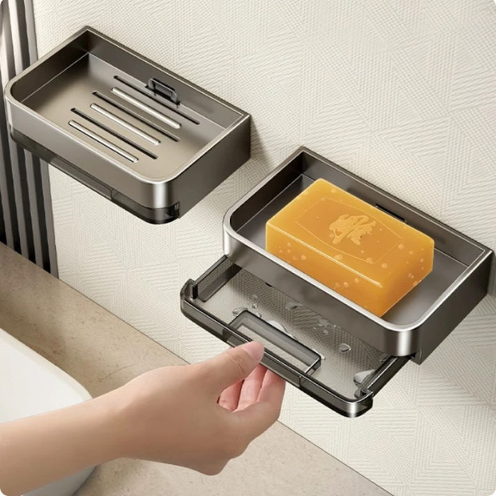 Bathroom%20Soap%20Dish%20Free-Punching%20Wall%20Mounted%20Sponge%20Holder%20Organizer%20Double%20Drainage%20Soap%20Dish%20Bathroom%20Accessories%20-%20Image%204