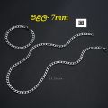 Silver/Black Figaro Chain and Brecelete 7mm for men Women Bracelet Necklace jewelry set for Gifts. 