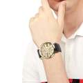Luxury Skeleton Transparent Watch | Dual-Sided Glass | Elegant Leather Strap Timepiece for Men & Boys. 