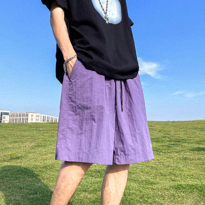 Men's%20Shorts%20Pants%20Summer%20Casual%20Shorts%20Pants%20Drawstring%20Overalls%20All-match%20Korean%20Simple%20Baggy%20Pants%20Trend%20Fashion%20Men%20Trousers%20-%20Image%205
