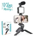 AY-49 Video Recording Kit with Microphone for Starter Kids Video Recording YouTube Tiktok Fitness Yoga with LED Flash Light Remote Controls. 