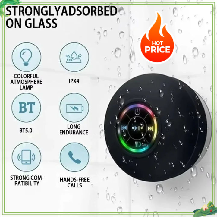 Mini Portable Bluetooth Audio IPX4 Waterproof Led Lights Bathroom ...