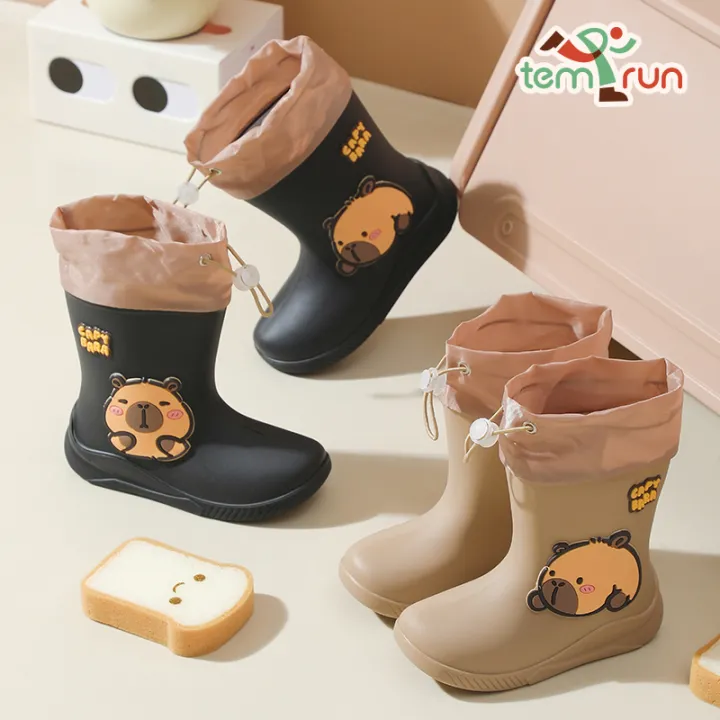 Children's%20Rain%20Boots%20Cartoon%20Capybara%20Pattern%20%20Rain%20Shoes%20For%20Girls%20Boys%20Anti-Slip%20Elastic%20Band%20For%20Students%20-%20Image%205