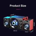 HIFI 3D Stereo Speakers Colorful LED Heavy Light AUX USB Wired Wireless Bluetooth Audio Home Theater Surround Sound Bar TV. 