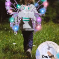 Electric Butterfly Wings Moving Elf Wing with Light Fairy Wings for Kids Birthday Christmas Cosplay Dress Up Angel Girls Toy. 