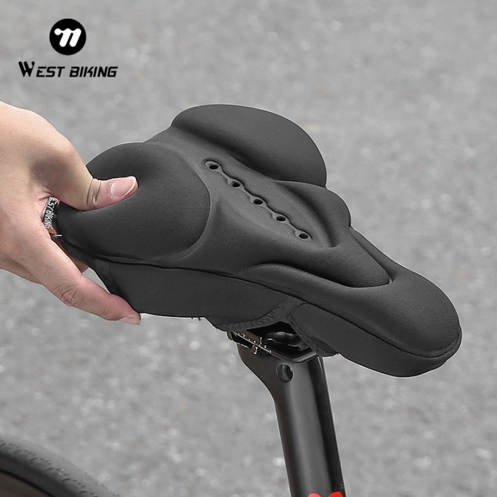 WEST BIKING Bike Saddle Cover Shockproof Soft High Elastic Breathable Bicycle Cushion Cover With Rain Cover Bicycle Accessories