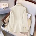 Smvp 2024 Autumn Winter New Office Elegant Temperament Metal Buttons Coat Ladies Vintage Double-breasted Black Outerwear Women. 