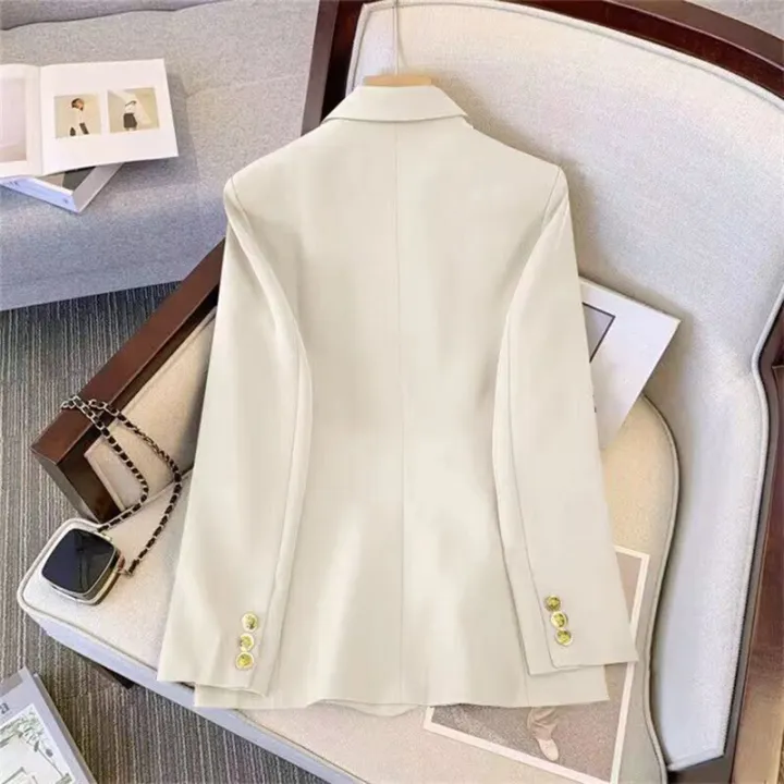 Smvp%202024%20Autumn%20Winter%20New%20Office%20Elegant%20Temperament%20Metal%20Buttons%20Coat%20Ladies%20Vintage%20Double-breasted%20Black%20Outerwear%20Women%20-%20Image%202