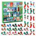 2025 Xmas Advents Calendar 24 Pairs Unique Festive Men Women Socks Warm Cozy Autumn/Winter Mid-Calf Socks Set. 
